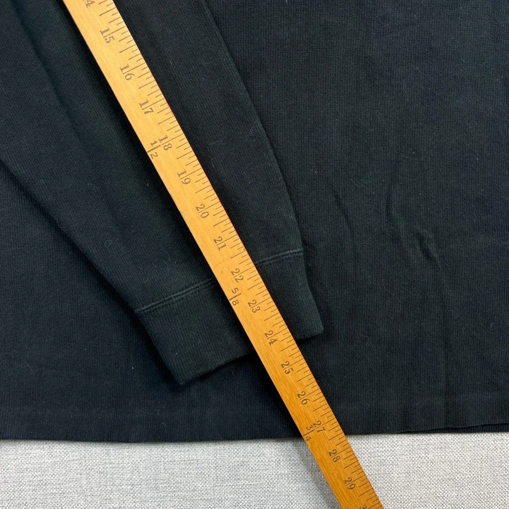 Vintage Polo Ralph Lauren 1/4 Zip Mock Neck Sweater Men XL Black‎ Cotton Preppy